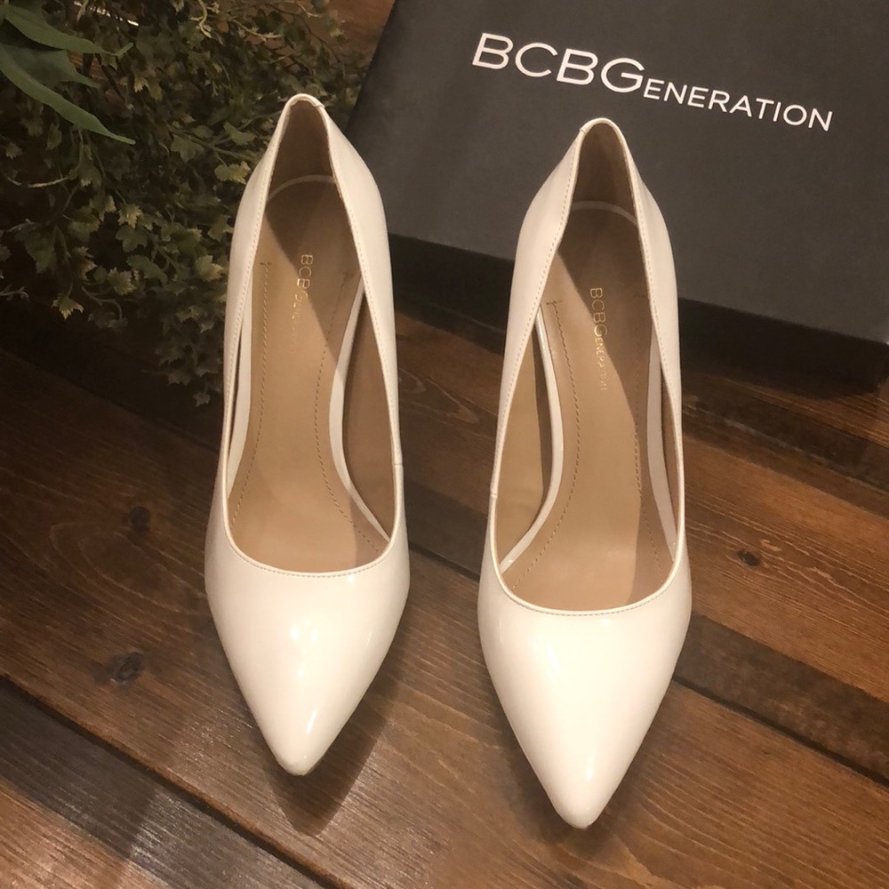 BCBG White Heels